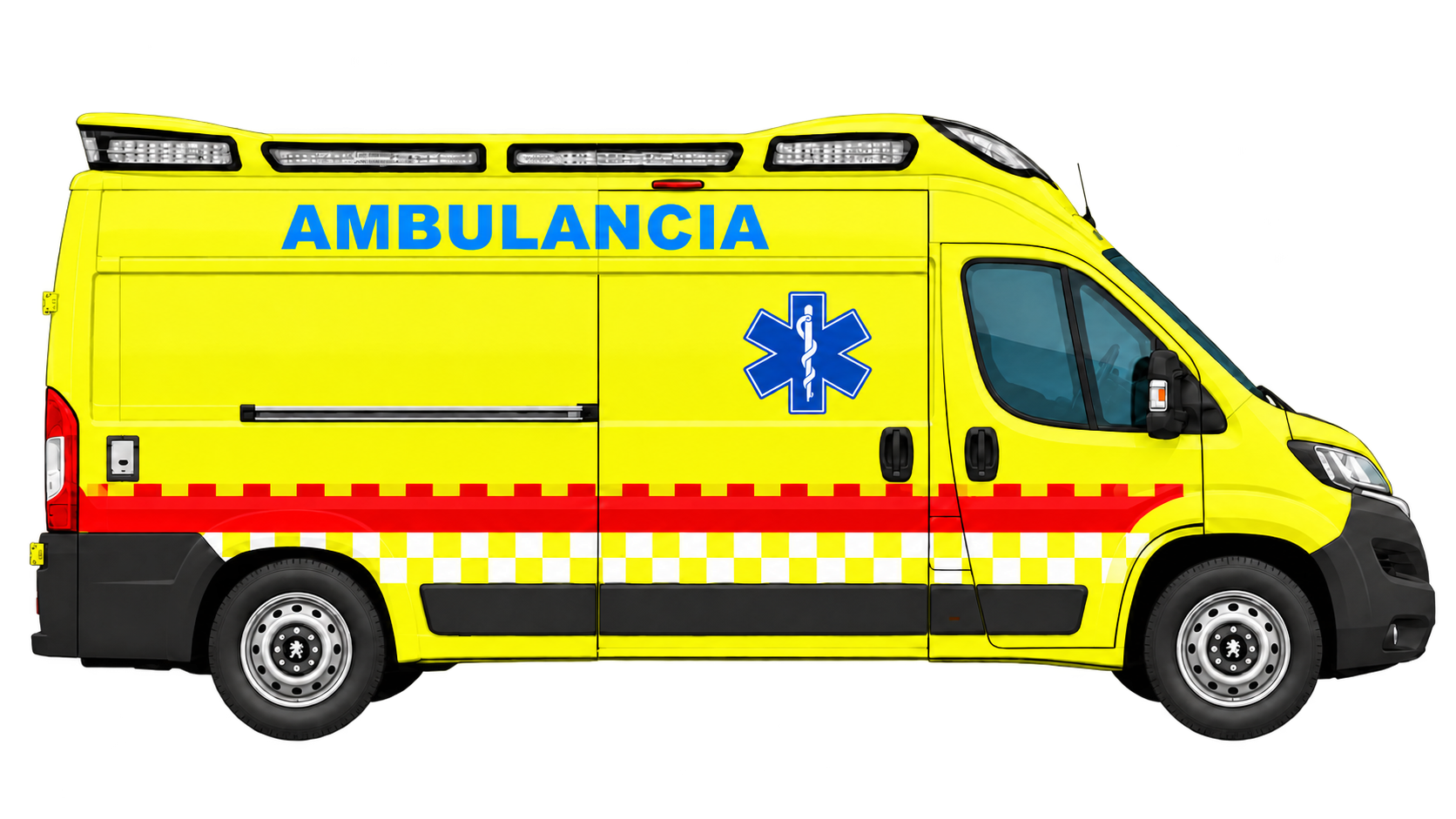 Vista lateral derecha de la ambulancia